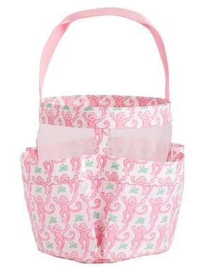 Roller Rabbit Pink Monkey Print Bath Shower Caddy Pottery Barn Teen Like New!